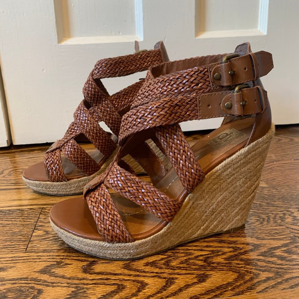 Dolce Vita Brown Braided Leather Wedges